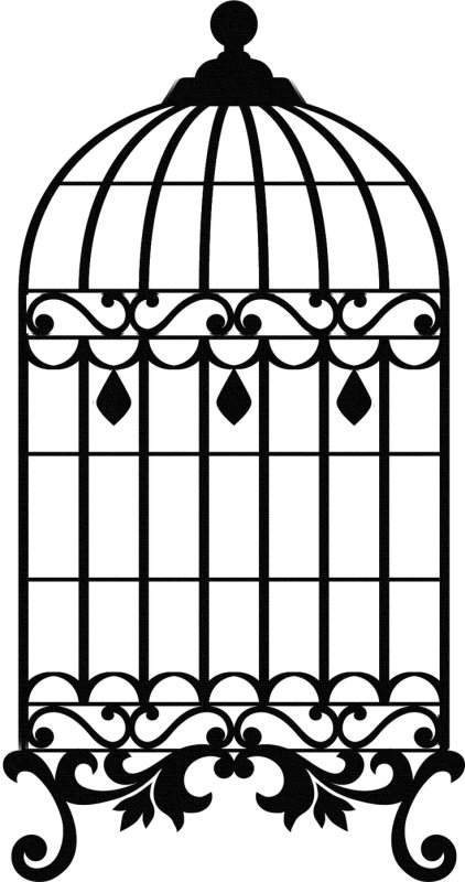 Птица в клетке силуэт