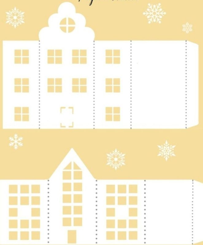 Бумажные домики для декора на новый год