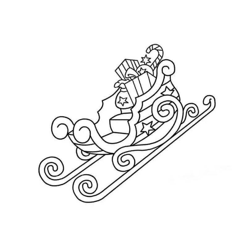 Сани раскраска