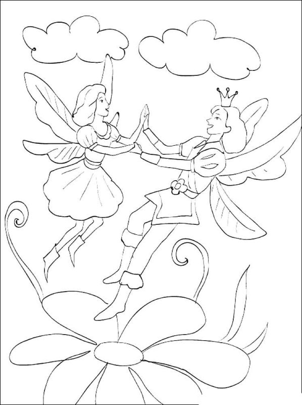 Раскраска к сказке Дюймовочка