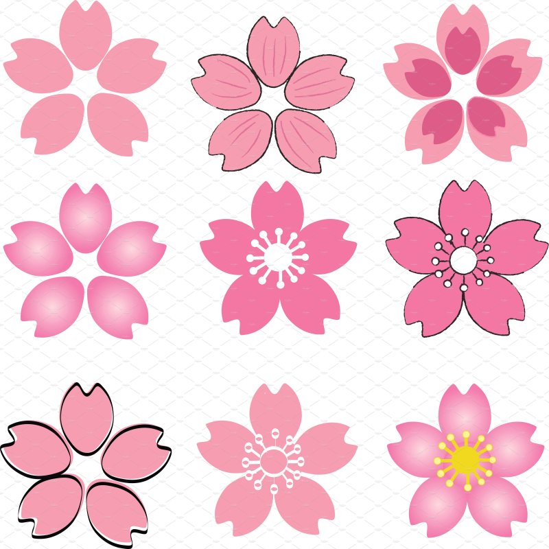 Трафареты цветов цветные