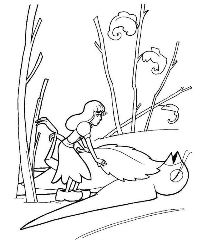 Ганс христиан Андерсен Дюймовочка раскраска