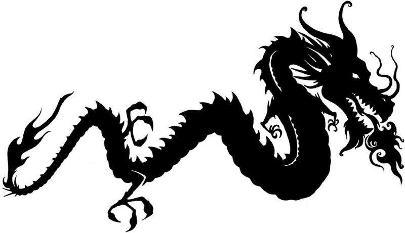 Японский дракон трафарет