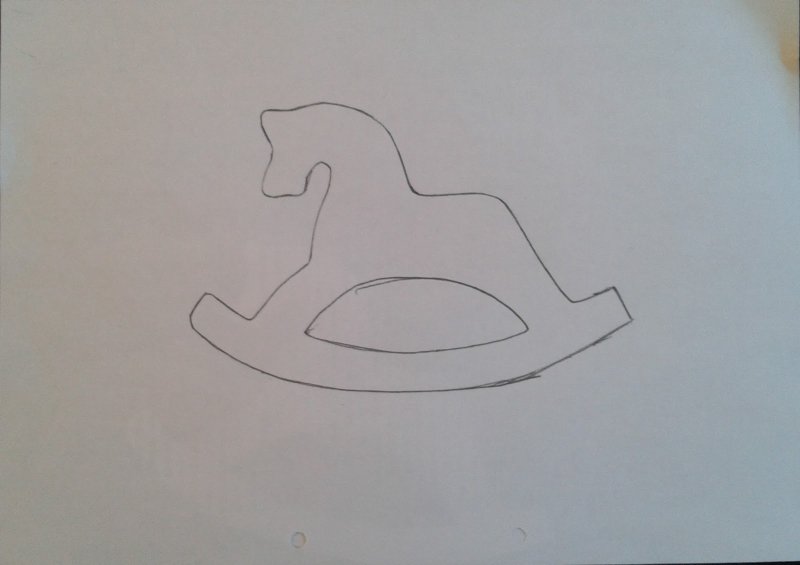 Лошадка качалка из картона