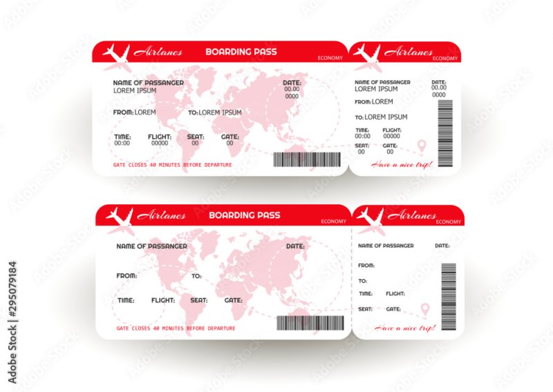 Посадочный талон на самолет вектор