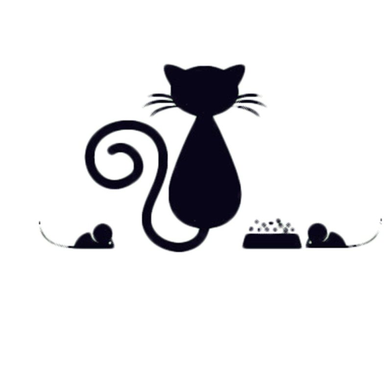 Силуэт кошки трафарет для декора