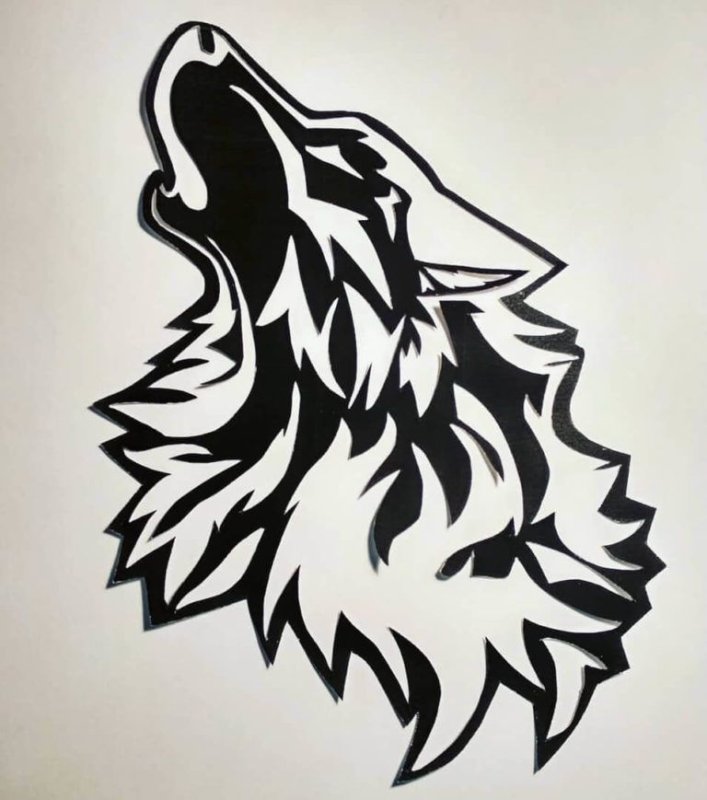 Трафарет волка для вырезания из бумаги