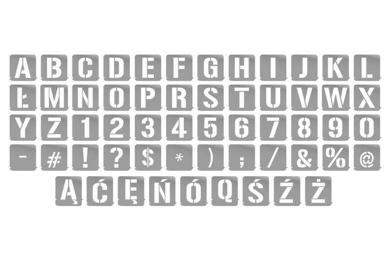 Трафарет букв и цифр