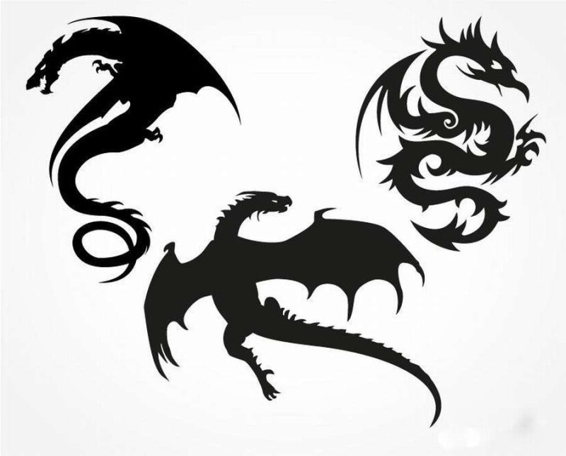 Трафарет дракона для аэрографии