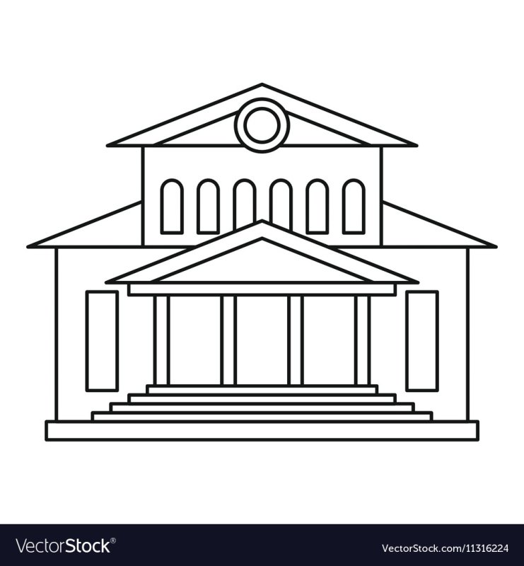 Раскраска здание театра