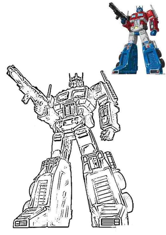Робот Оптимус раскраска