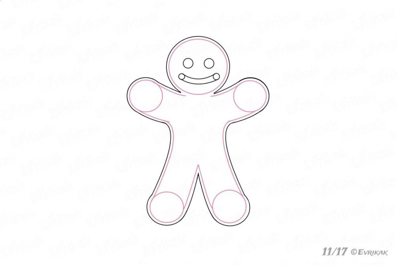 Пряничный человек рисунок