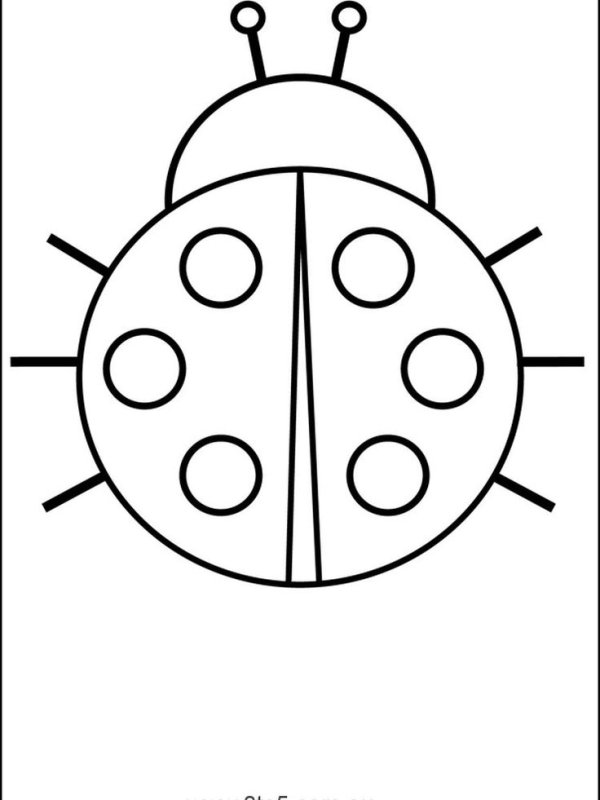 Расскраскадля малышей Божья коровка