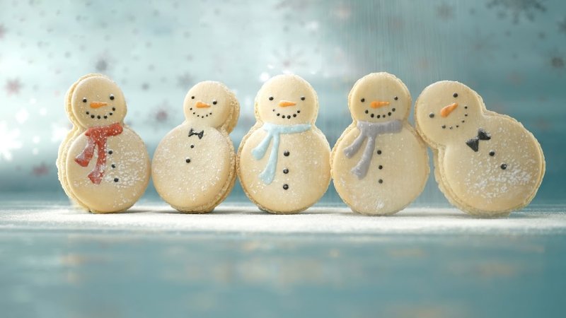 Макаруны Снеговик