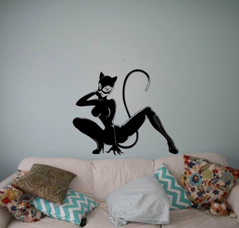 Трафарет кошки на стену