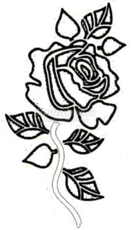 Вытынанка роза в горшке