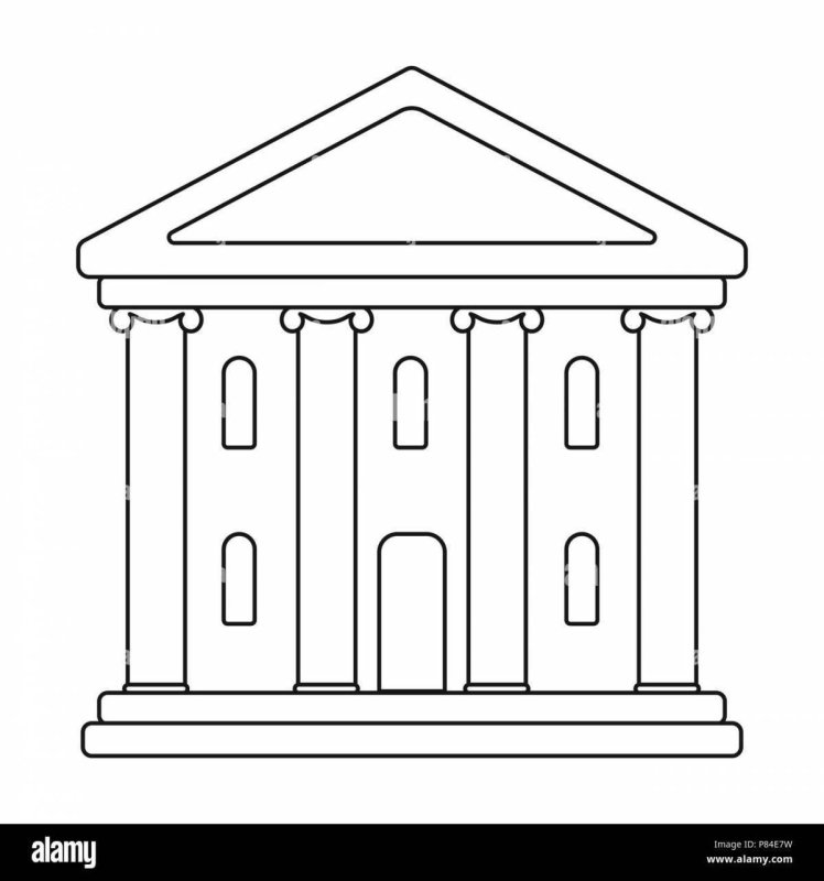 Здание театра раскраска для детей