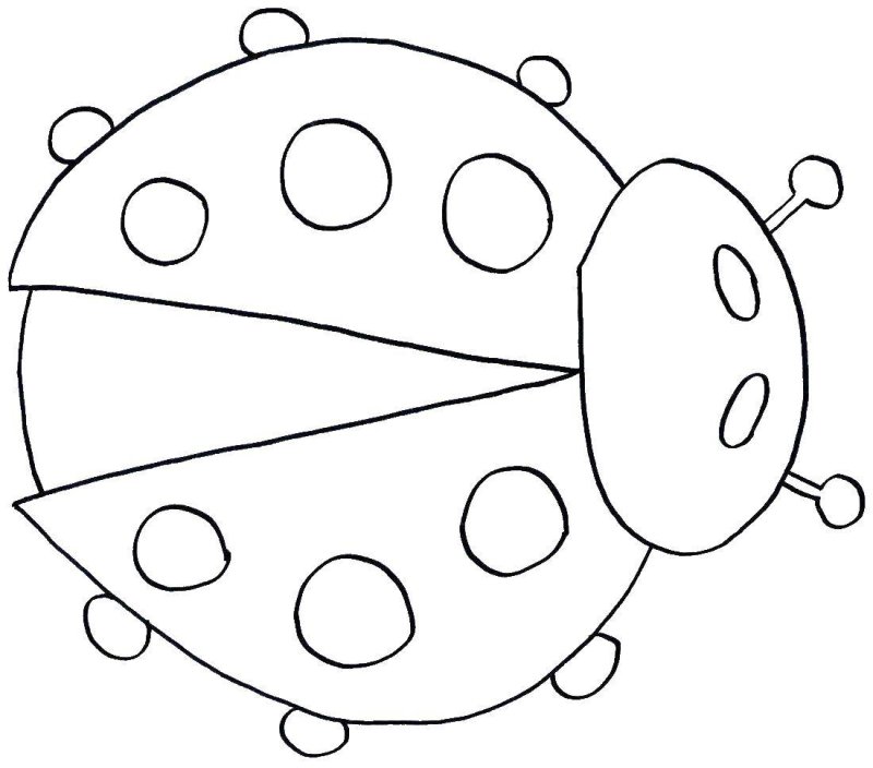 Трафарет Божьей коровки для рисования