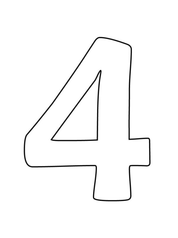 Цифра 4 контур