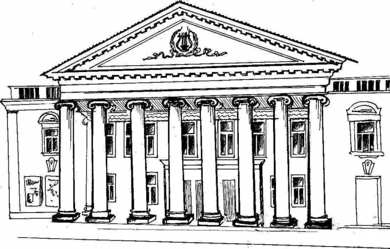 Архитектурное здание с колоннами