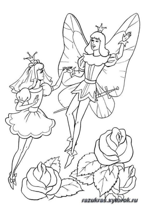 Раскраски для девочек Дюймовочка