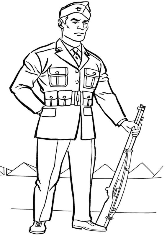 Солдат раскраска