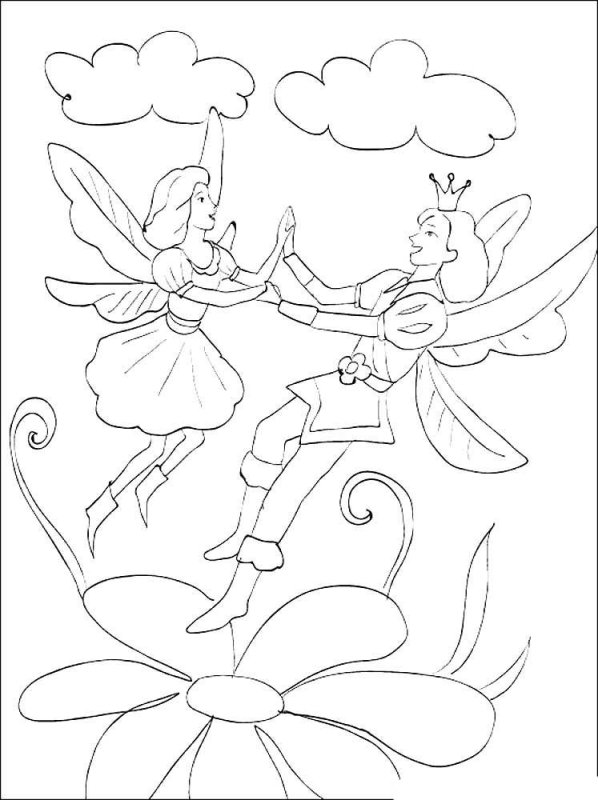 Раскраска к сказке Дюймовочка