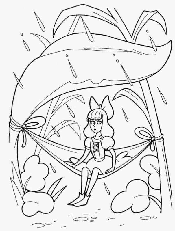 Раскраска к сказке Дюймовочка