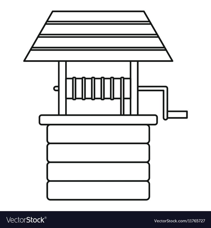 Колодец раскраска для малышей