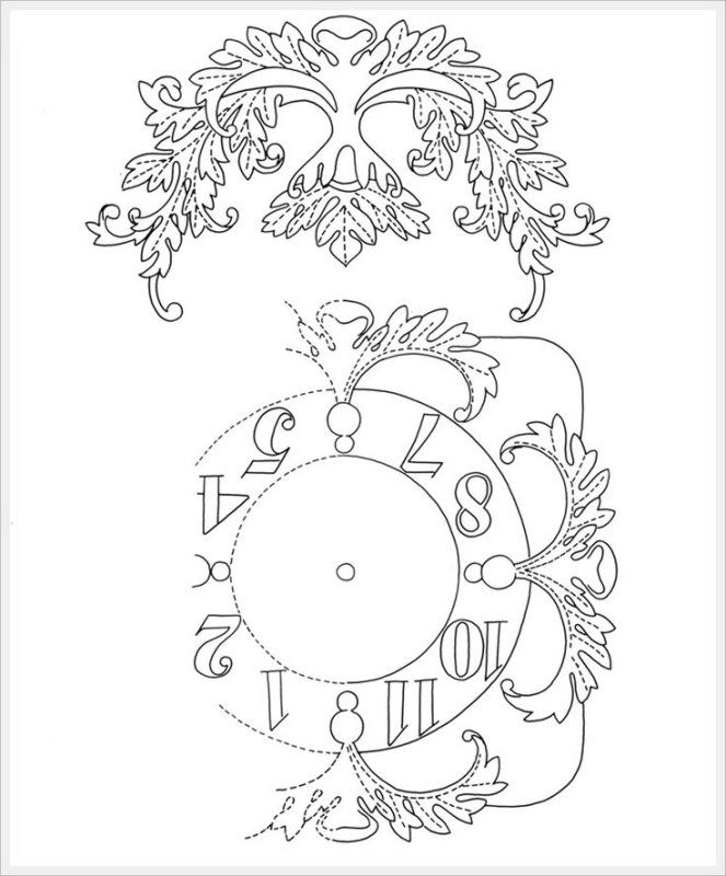 Часы вытынанка на новый год