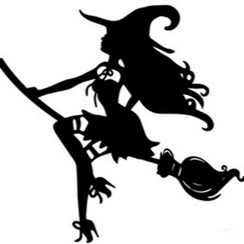 Силуэт ведьмы на Хэллоуин