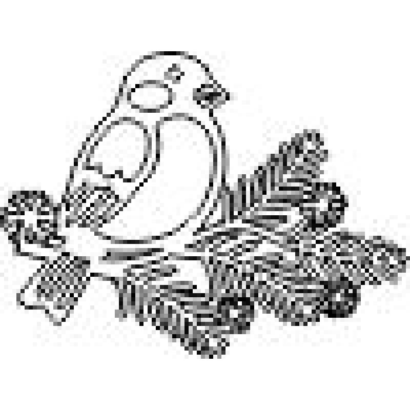 Новогодние вытынанки птицы на ветке