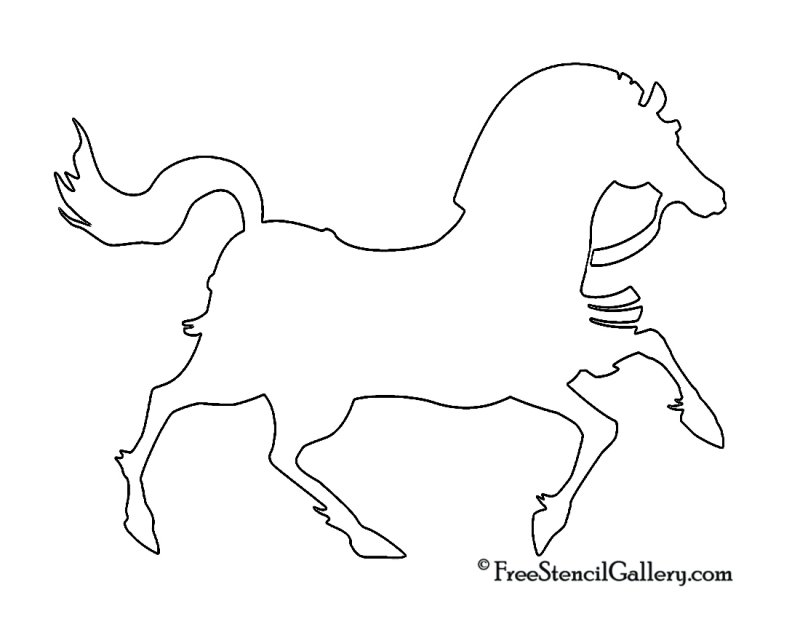 Лошадь Новогодняя трафарет
