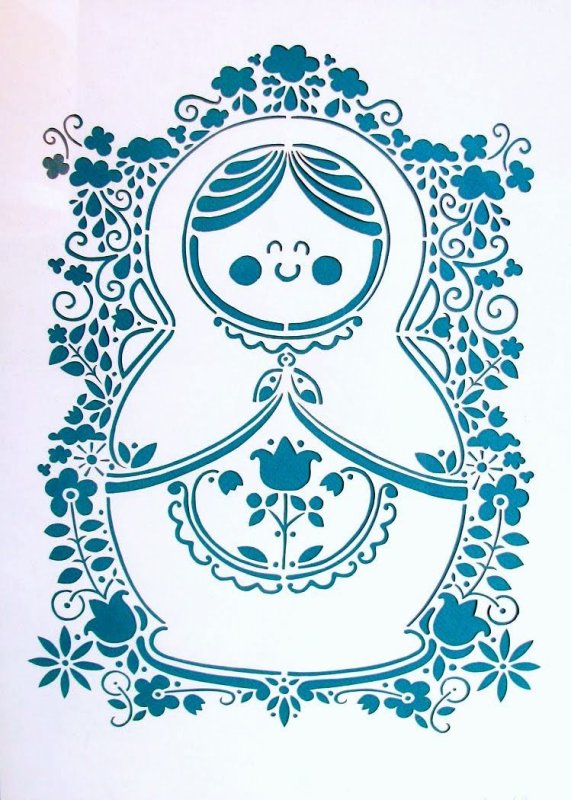 Матрешка трафарет