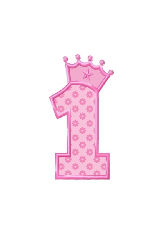 Цифра один розовая