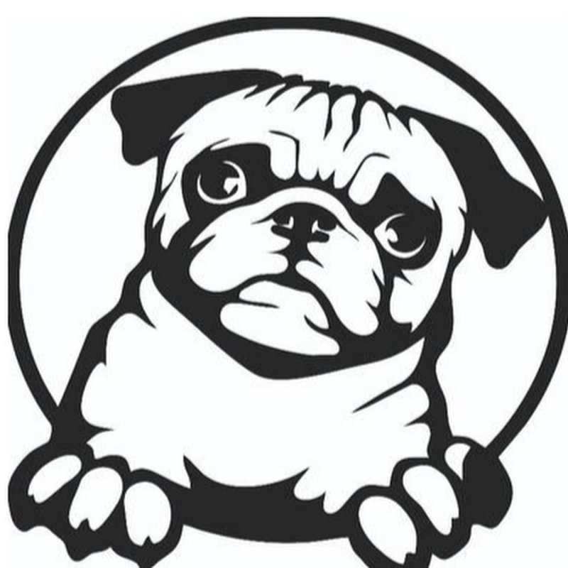 Мопс трафарет