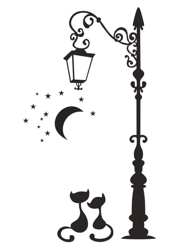 Уличный фонарь силуэт
