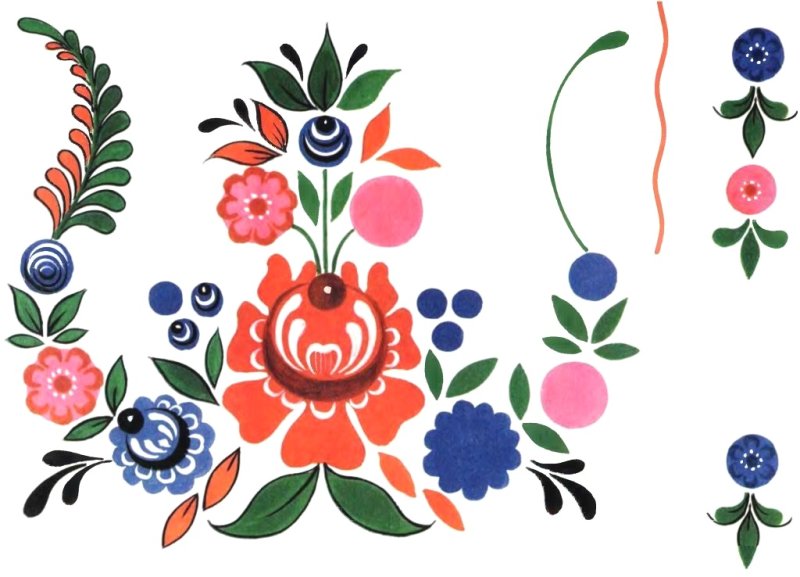 Городецкая роспись теневка