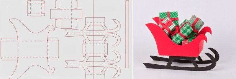 Сани из бумаги своими руками