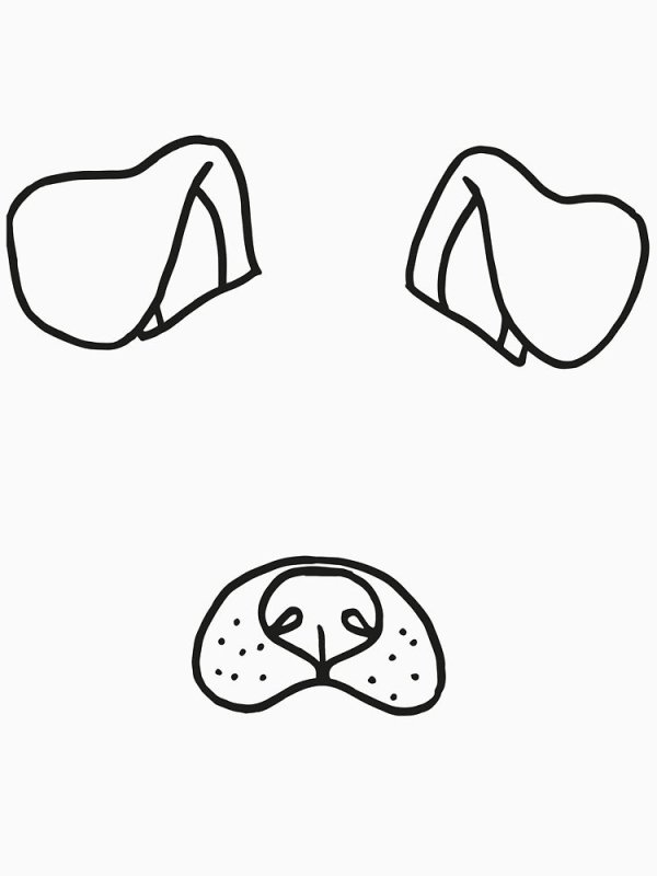 Уши собаки трафарет