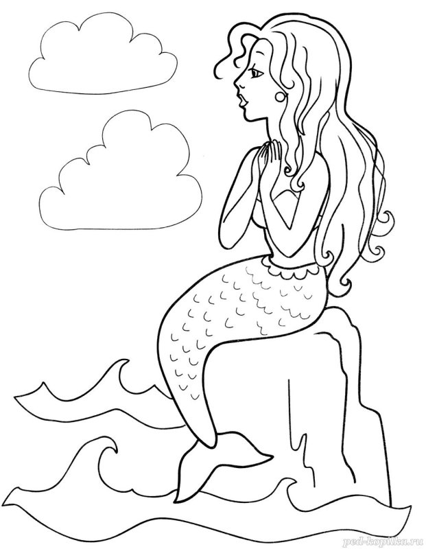 Раскраски к сказке Русалочка Андерсена
