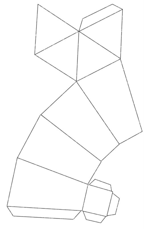 Развертка фонарика из бумаги