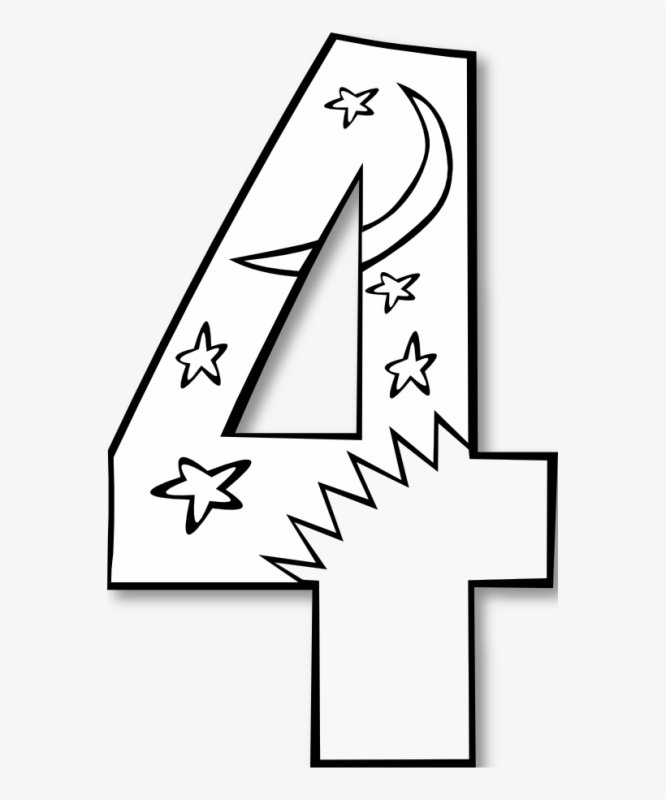 Цифра 4 трафарет