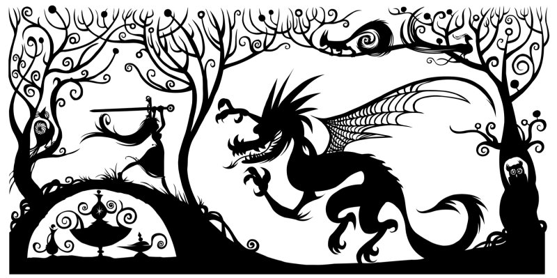 Трафарет дракона