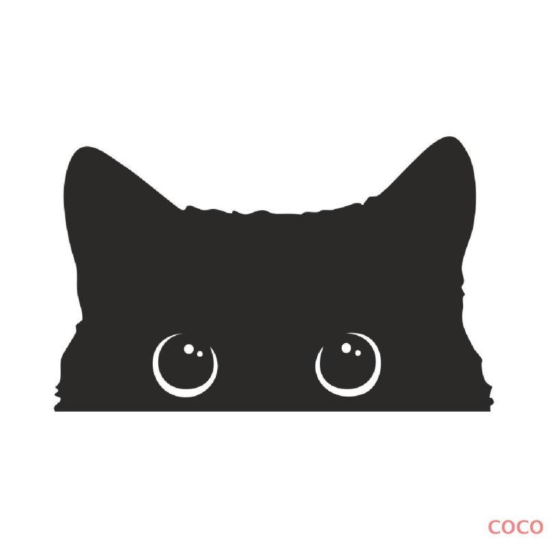 Черный кот выглядывает из за угла