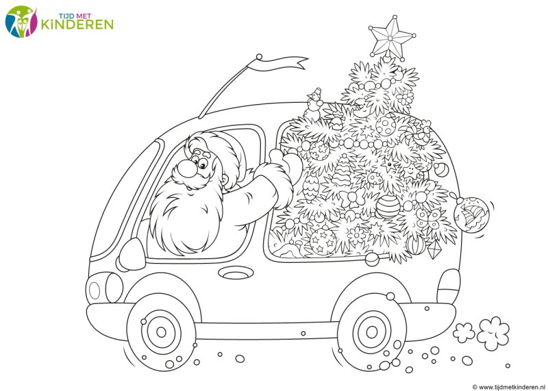 Раскраска дед Мороз и елка