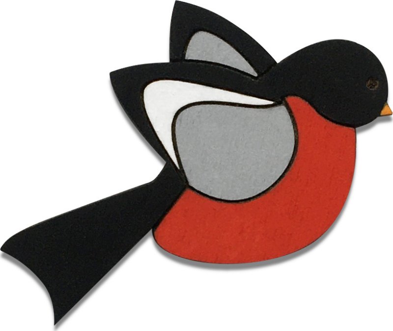 Трафарет снегиря для аппликации