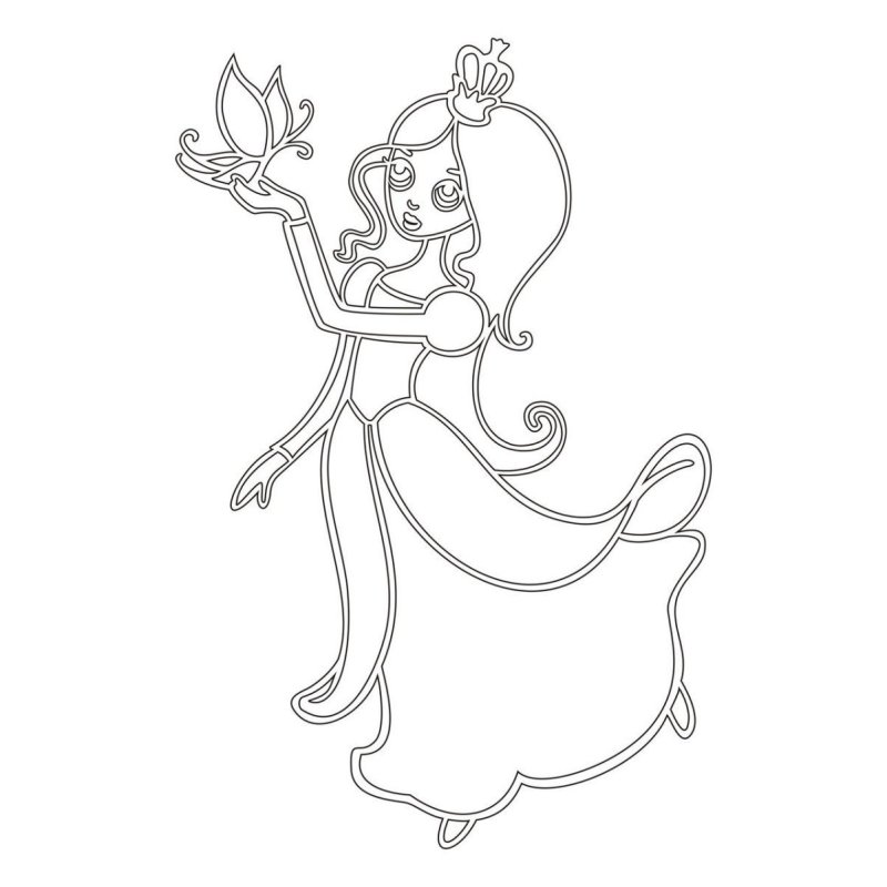Трафарет принцессы для вырезания