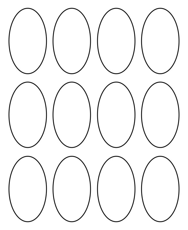 Силуэты овалов яиц шаблон разных размеров