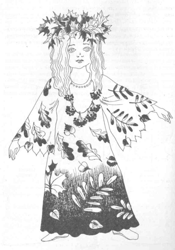 Девушка осень рисунок